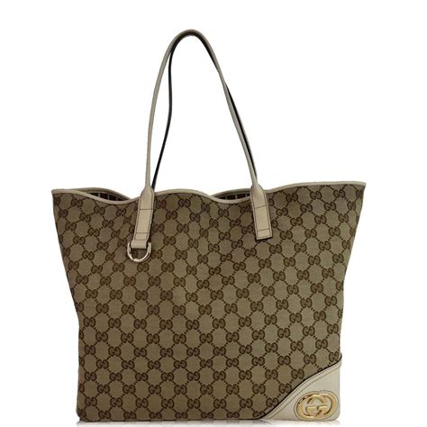 Gucci B large shoulder bag in Beige GG Canvas 